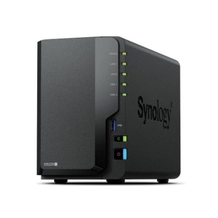 NAS De Escritorio Synology DS225+ 2 Bahías Intel Celeron J4125 2GB DDR4 Dual LAN Backup Nube