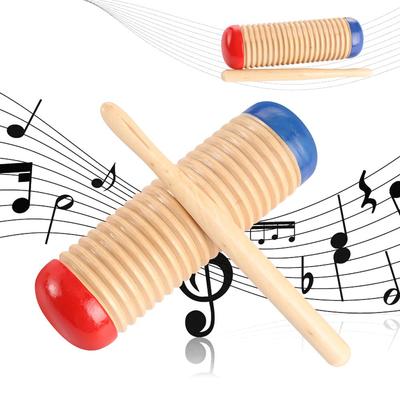 Rhythm Toy Rocker Mallet Wooden Guiro Children Percussion Early Educational Toy Musical Instrument