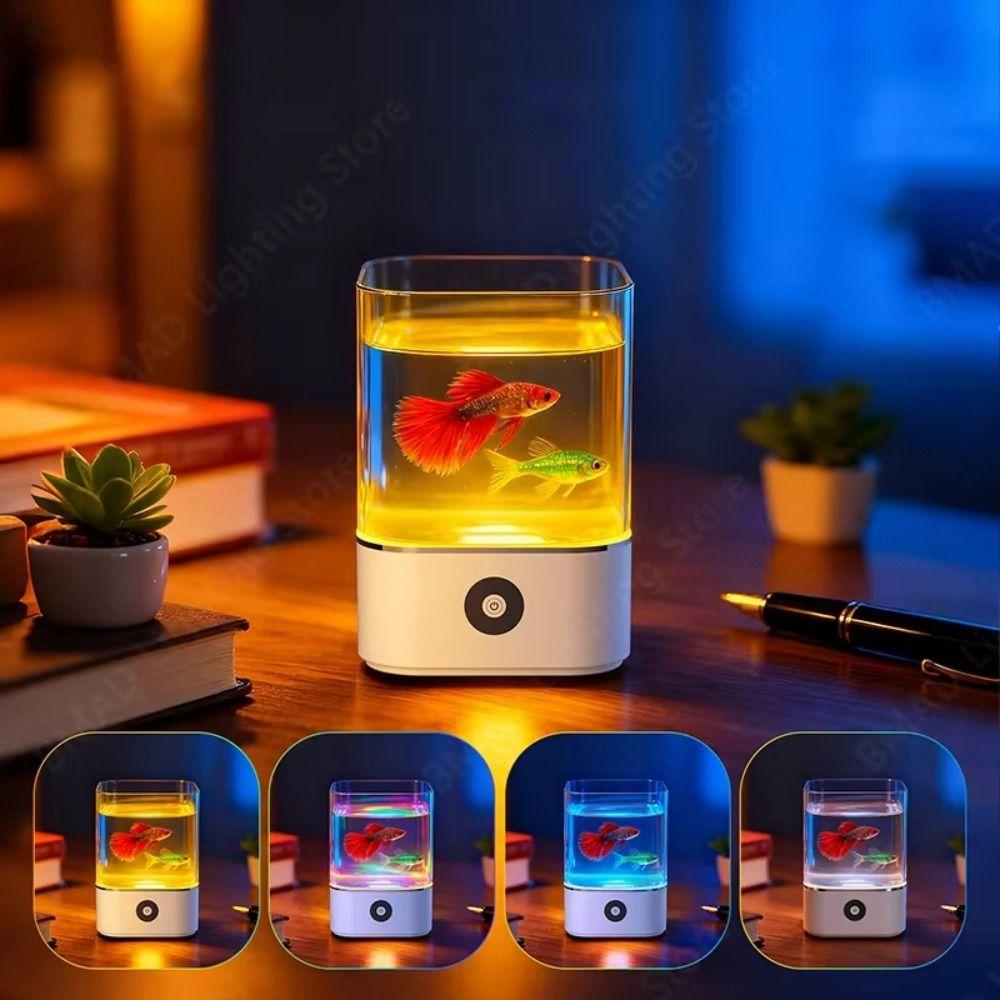Farbwechselnde USB-betriebene Lampe Dimmbares LED-Umgebungslicht Mini-Aquariumlicht Geburtstagsgeschenk