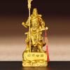 Guan Gong Messingstatue - Chinesischer Gott des Reichtums Kriegerfigur mit Schwert, Vollkupfer Guan Yu Statue für Heim-/Geschäftsdekoration