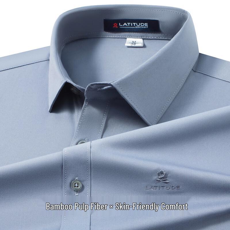 MONTAGUT Men s Business Casual Long Sleeve Stretch Shirt 48
