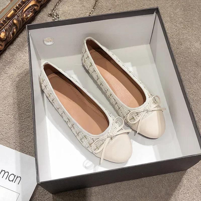 Fashion Women Shoes Slip on Flat Loafers for Bow Ballet Flats Women Moccasins Casual Zapatos Mujer Flat Shoes Women Walking Shoes2024