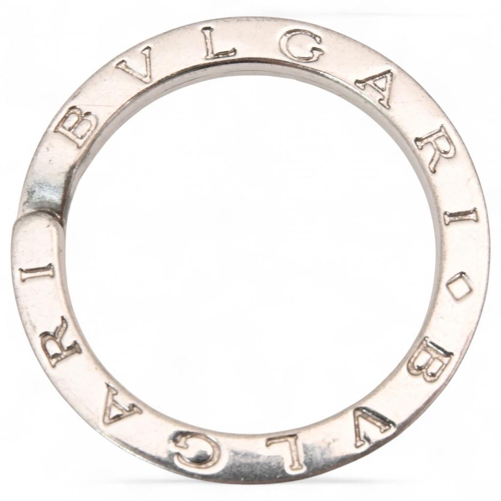 Auth Bvlgari Keyring Pendant Logo Silver bu9903kk