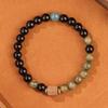 Mochanyunweiwan natural green sandalwood and obsidian jadeite bracelet for men and women, a light luxury niche exquisite beaded bracelet