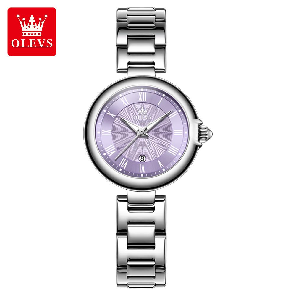 OLEVS 5608 Women's Watches Roman Scale Ladies Wristwatch Fashion Elegant Retro Waterproof Stainless Steel Quartz Watch for Woman