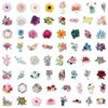 60-Sheet Waterproof Floral Sticker Pack for Journals, Guitars, and Notebooks