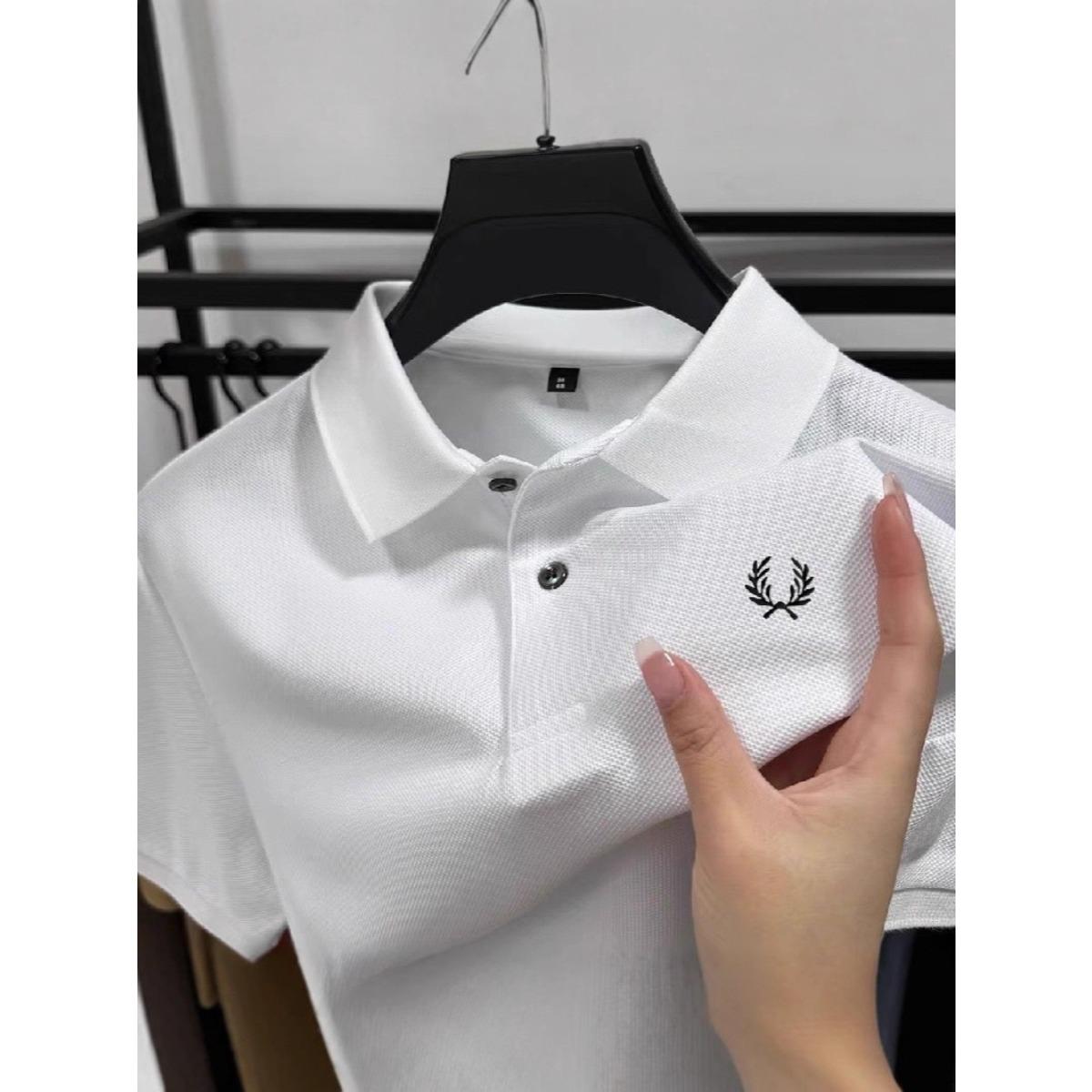 

TrendHub 100% Pure Cotton Summer New High-quality Men s Short sleeved Business Casual Comfortable Polo Shirt Exquisite Embroidery T-shirt M