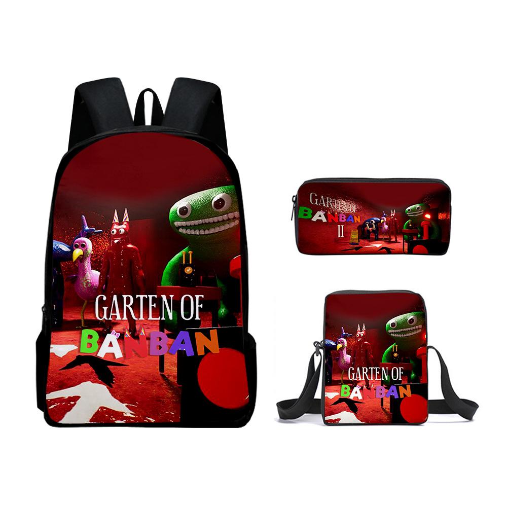 Klassiek Populair Garten of Banban 3D Geprint 3 stuks/Set leerling Schooltassen Laptop Dagrugzak Rugzak Schuinhangende schoudertas Etui