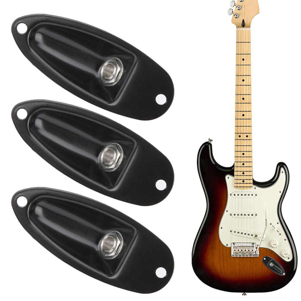 3Pcs Alloy Electric Guitar Jack Electric Bass Plug Socket for ST Ship Form Accessory Black