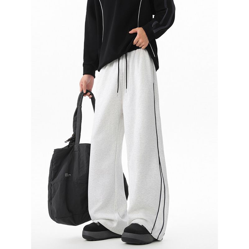 Wassup Trendy Brand Spring and Autumn Casual Pants for Men 2025 American Style Loose Street Dance Sports Versatile Wide-Leg Scimitar Pants for Women