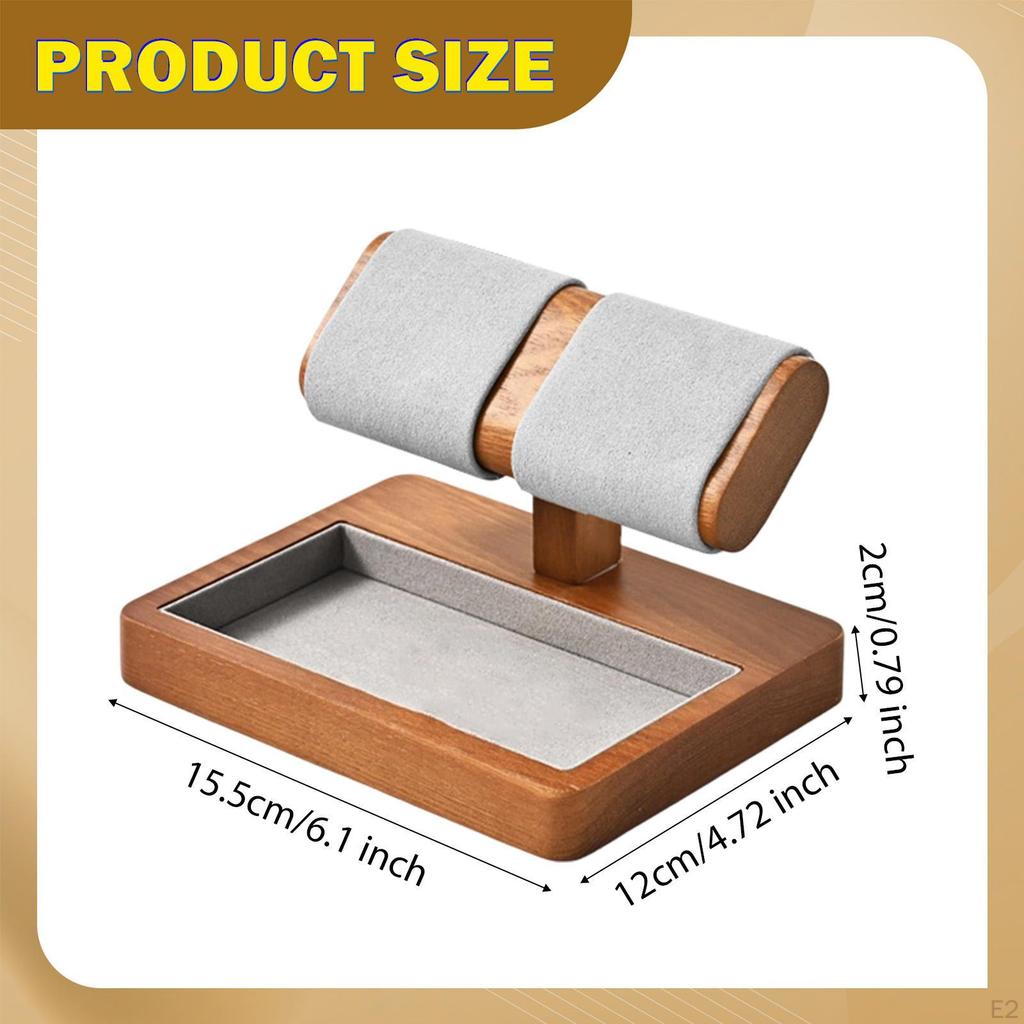 Wood Watch Stand Jewelry Bracelet Wristwatch Organizer for Desktop Rings Watches