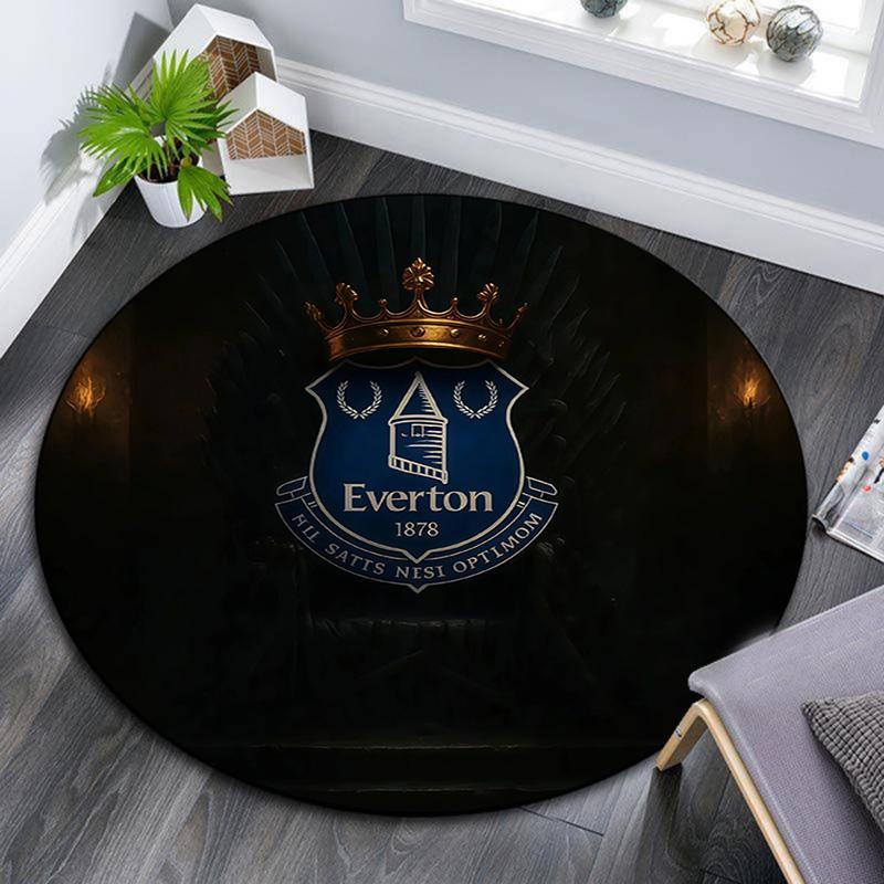 Everton FC Round Area Rug,Carpet Rug for Living Room Bedroom Sofa Playroom Decor,Non-slip Floor Mat