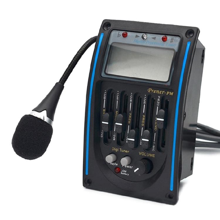 5 Band Acoustic Guitar Pickup LC-5 EQ Preamp LCD Screen Tuner Piezo Pickup Kit