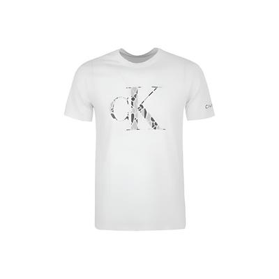 Logo-Print Einfarbig Rundhals Gerader Schnitt Kurzarm T-Shirt Herren Tops Weiß 40IC835-540
