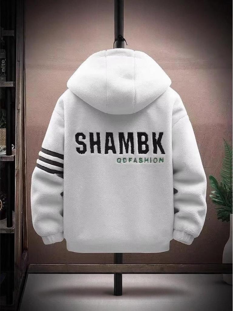 Men's Cotton-Padded Fleece Jacket for Autumn/Winter - Thick, Hong Kong Style for Teens, Boys, Junior & High School Students
