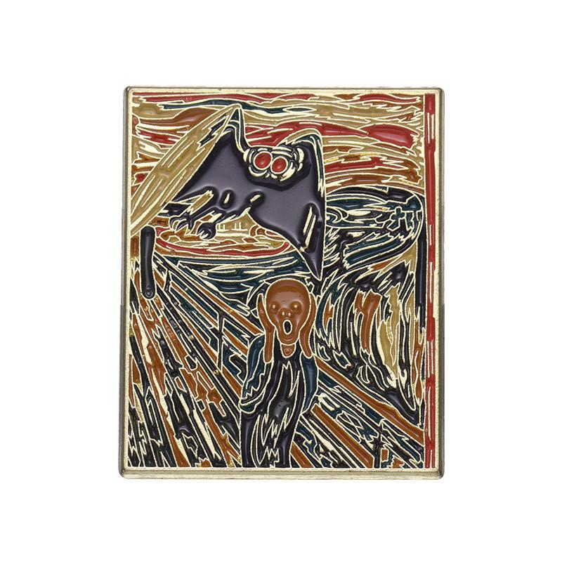 

Stunning New 2023 Van Gogh Inspired Metal Enamel Brooch Featuring Cartoon Characters