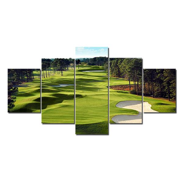 

Canvas Print Painting Home Decoration 5 Piece Mountain Golf Course Nature Scenery Poster Modular Wall Art Picture 20x35 20x45 20x55cm