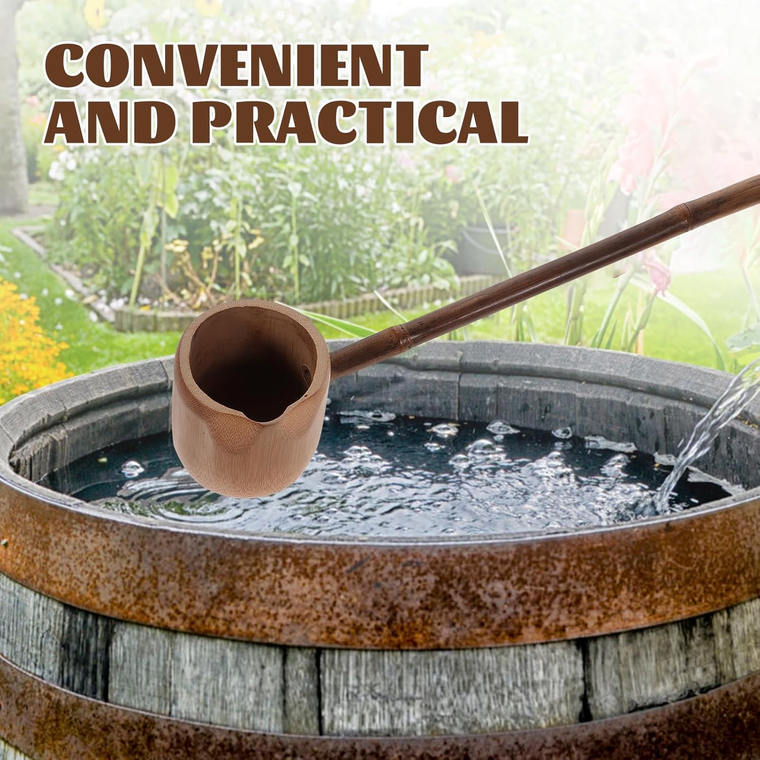 

DOITOOL Деревянный ковш для воды с длинной ручкой, ковш для воды, черпак для полива, банный ковш, бамбуковый черпак для воды, ковш для вина, японский ковш для воды для сада