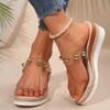 Fashion Transparent PVC Wedge Sandals for Women Summer 2025 Fashion Pearl Decor Platform Slippers Woman Lightweight Casual Beach Shoes