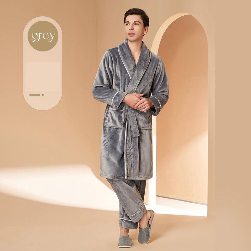 Lounge Robes Winter Coral Velvet Pajamas Women Thickened Padded Couple Robe Winter Warmth Fashion Bathrobe Comfortable and Thick Sleepwear Robe