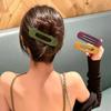 Eleganti Pinze Grandi Opache per Capelli da Donna, Fermagli in Acrilico Antiscivolo Dentati, Design Rettangolare, Presa Stabile e Sicura, Accessori per Capelli Monocolore