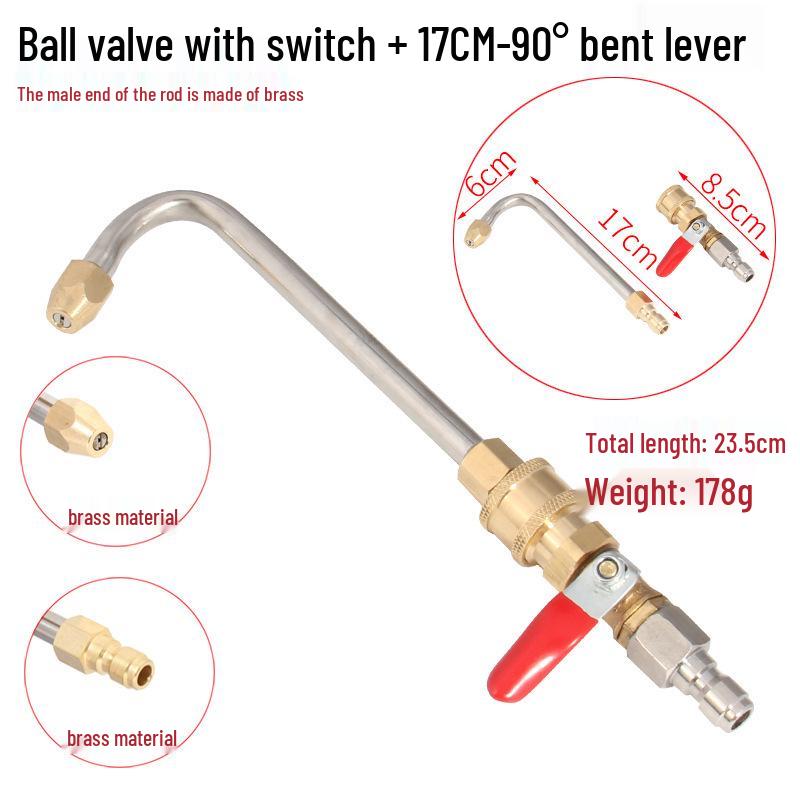 Brass 1/4 High-Pressure Car Wash Water Gun Ball Valve with Quick Plug Connection