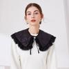 Sophisticated Sequins Quilted Cape False Collar Chinese Elegant Ruffled Lace Layering Shawl Clothing Accessory for Dress