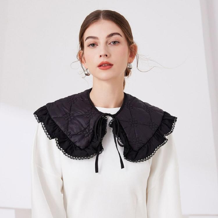 Sophisticated Sequins Quilted Cape False Collar Chinese Elegant Ruffled Lace Layering Shawl Clothing Accessory for Dress