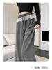 Women's High-Waist Black Polka Dot Lace Trim Wide-Leg Sporty Pants for Spring