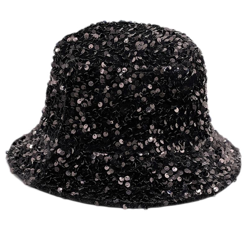 for Dazzle Color Sequins Bucket Hat Multi-Color All-match Wide Brim Bucket Hat Cool Summer Breathable Fisherman Cap Unis