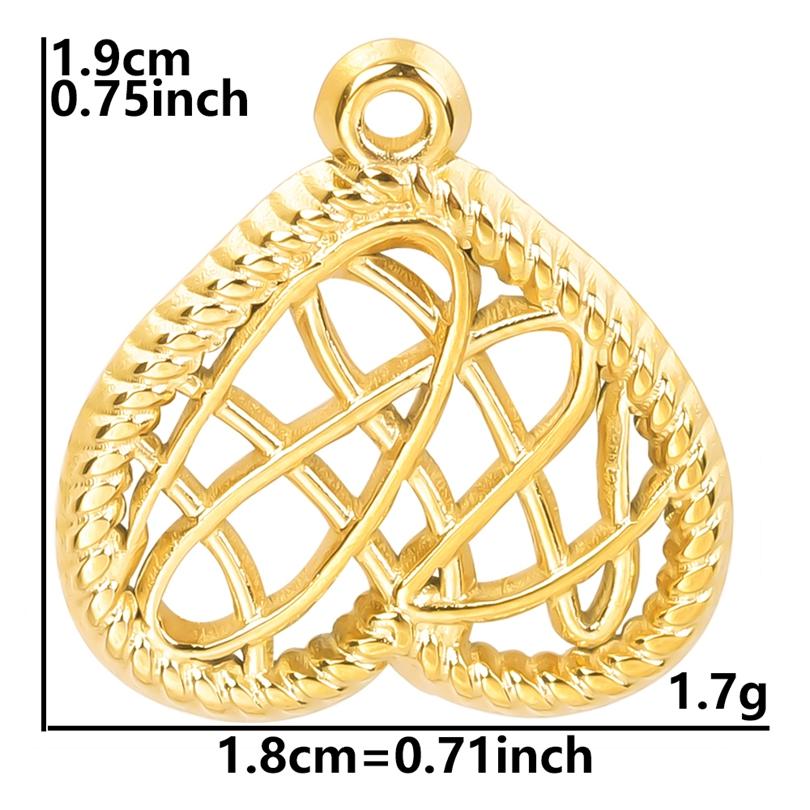 6pcs/Lot Different Heart Pendants For Jewelry Making Supplies 18k Real Gold Plated Stainless Steel Charms Bulk Sun Flower Charm