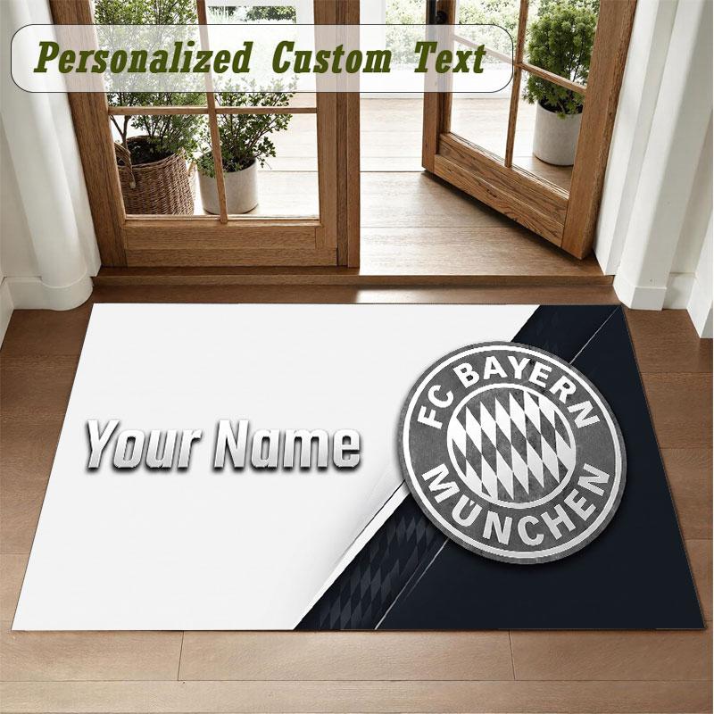 Crystal Velvet Square Rug Custom NameBayern Munich Pattern Non Slip Home Floor Decor Rug