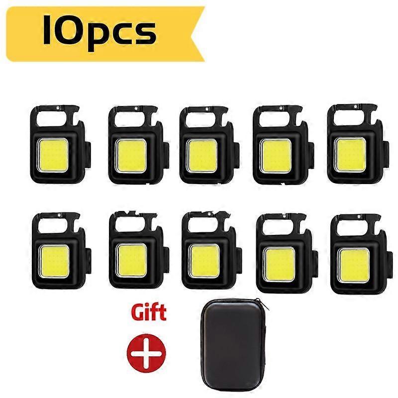 10pcs Multifunctional Mini LED Flashlight Work Light Portable Pocket Flashlight Keychains Outdoor Work