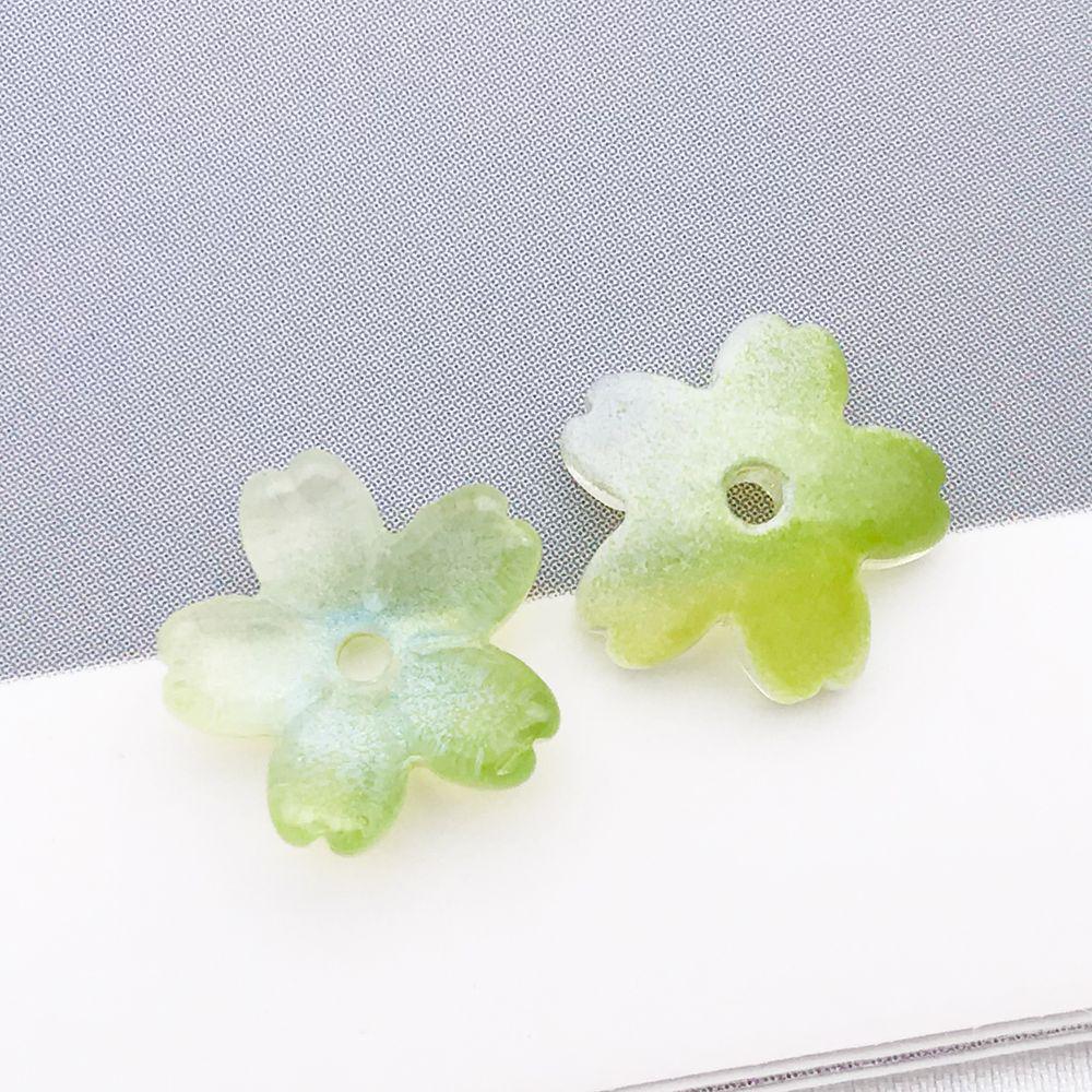 50 Multicolor Transparent Gradient Cherry Blossom Petal Charms for DIY Jewelry