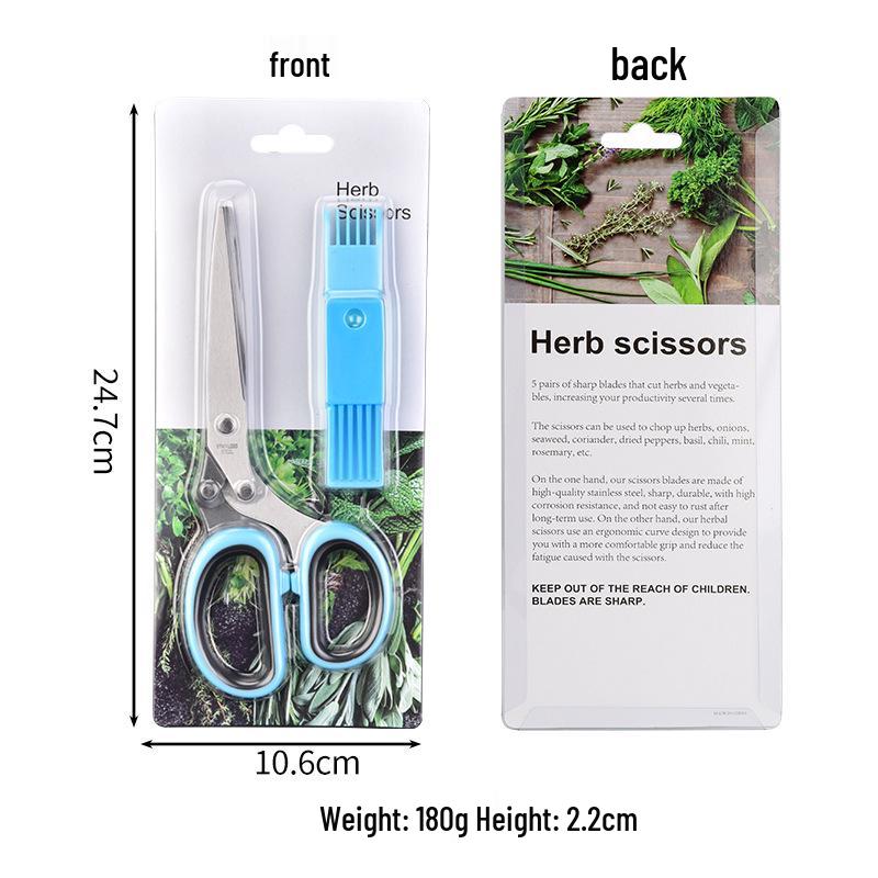 Stainless Steel Five-Layer Herb & Vegetable Scallion Shears
