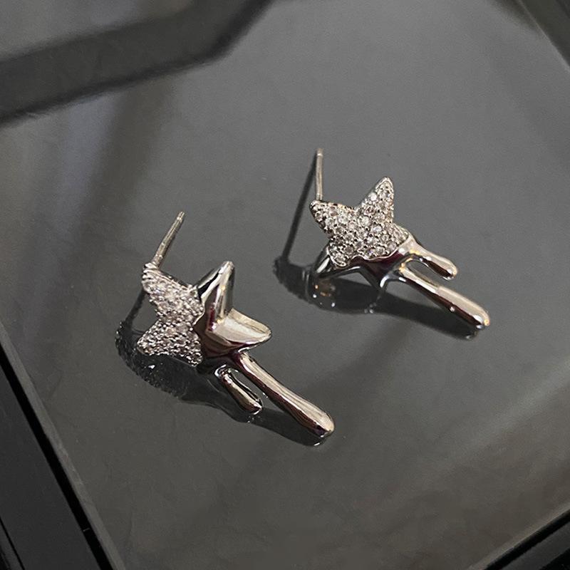 

Серьги-пентаграммы, серьги-иглы из стерлингового серебра, высококачественные серьги, ювелирные изделия Yiwu, новые нишевые серьги-гвоздики для женщин