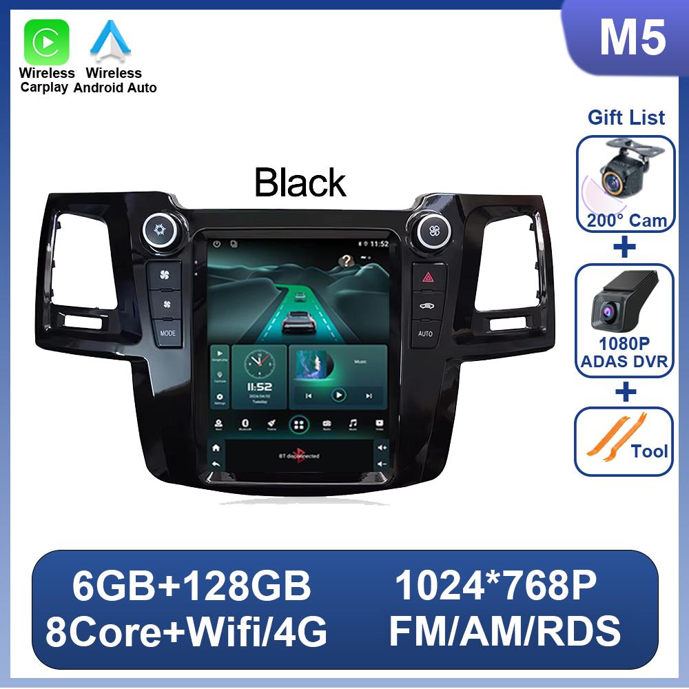 9.7 Inch For Toyota Fortuner Hilux MT Revo 2005 - 2015 For Tesla Style Car Radio Multimedia Video Player 2 Din Android 14 DSP
