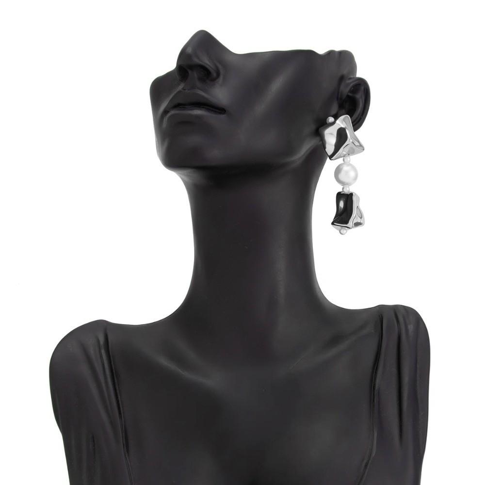 Bohemian Geometric Earrings Irregular Imitation Pearl Earrings Bead Earrings  Fashion Accessories