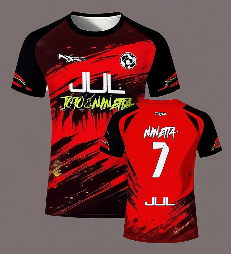 JUL 3D Series 90-Minute Football T-Shirt, Quick-Dry Summer Outdoor Sports T-Shirt for Men, Loose-Fit Crew Neck T-Shirt