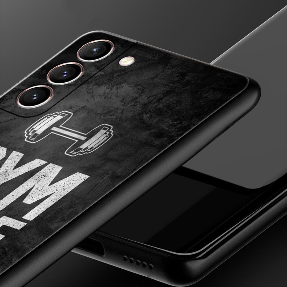 Gym Fitness Bodybuilding Phone Case For Samsung Galaxy S26 Ultra S25 Plus S24 FE S23 S22 5G S21 S20 Cover Black Soft