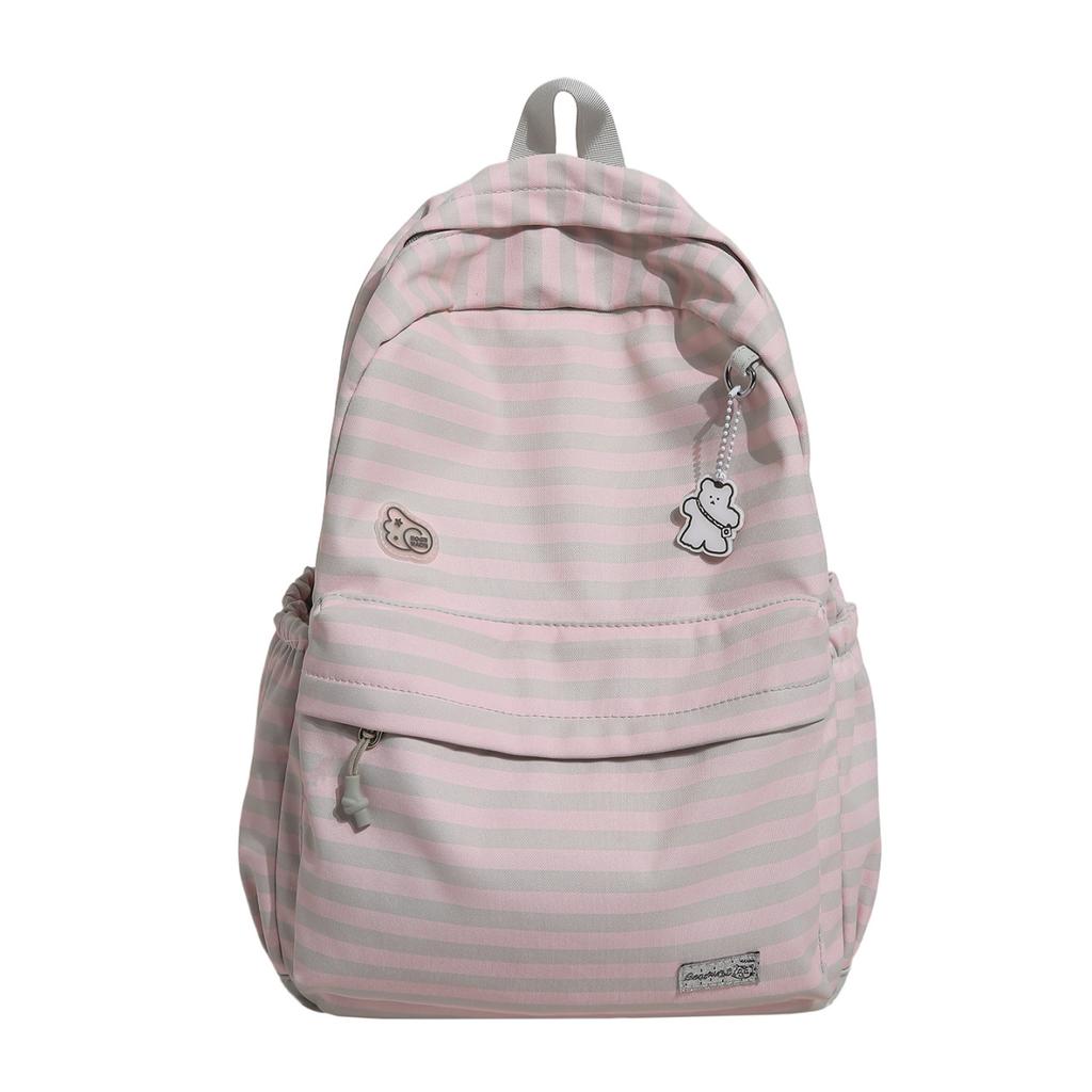 Schoolbag Korean backpack striped high-value student schoolbag versatile and lightweight student schoolbag large capacity simple backpack