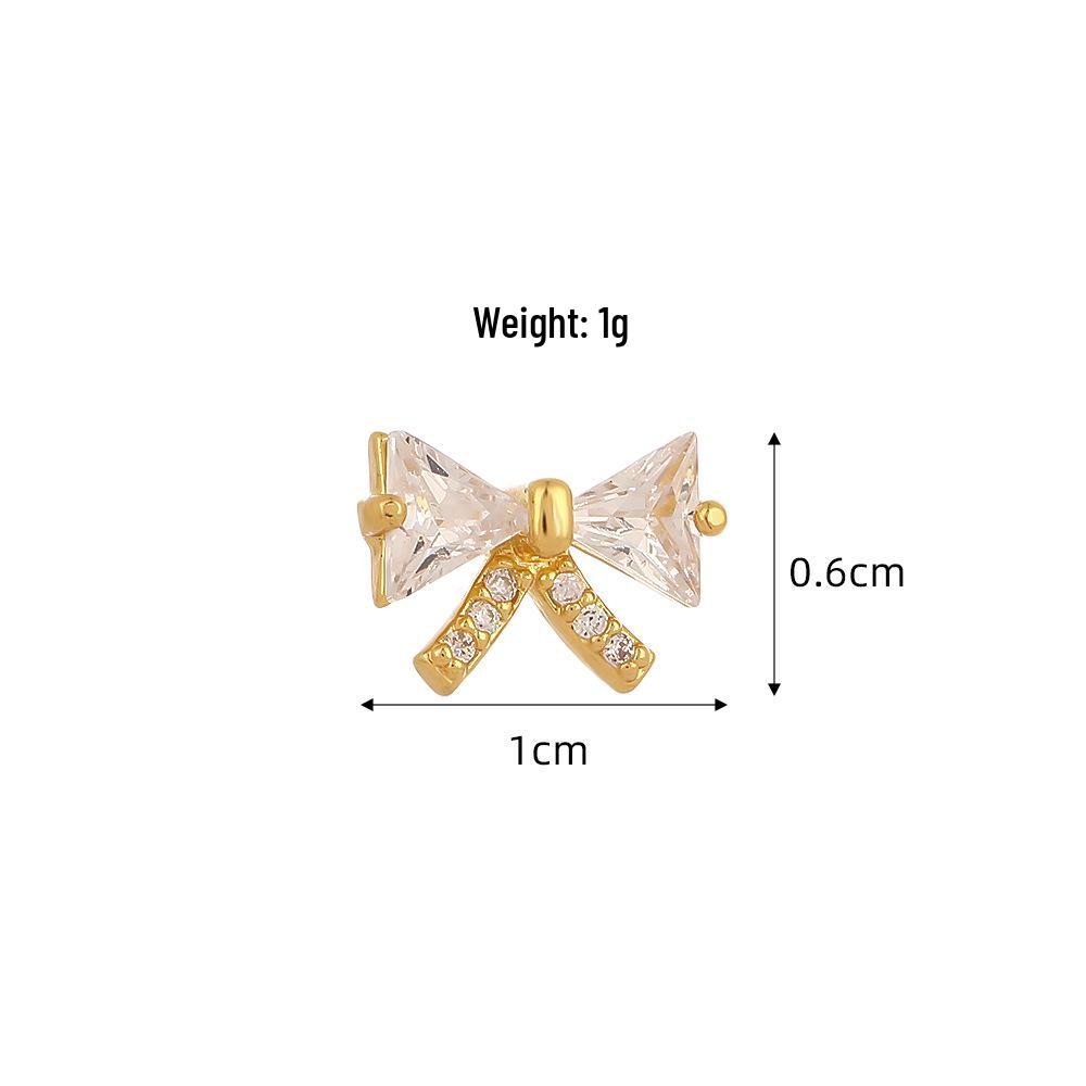 Luxe Copper Bow Stud Earrings & Pendant Set with Zircon - Handmade Designer Jewelry Accessory