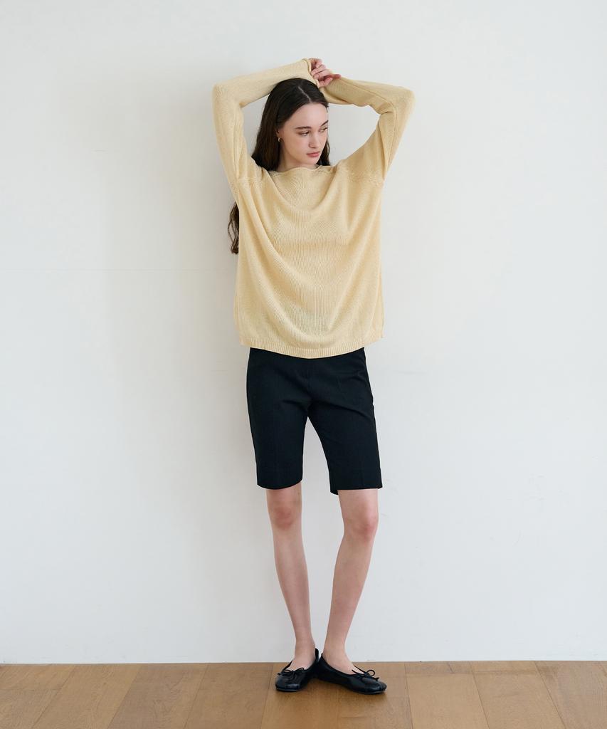 Deuloupisumeon Summer Linen Boat Neck Knit [White]