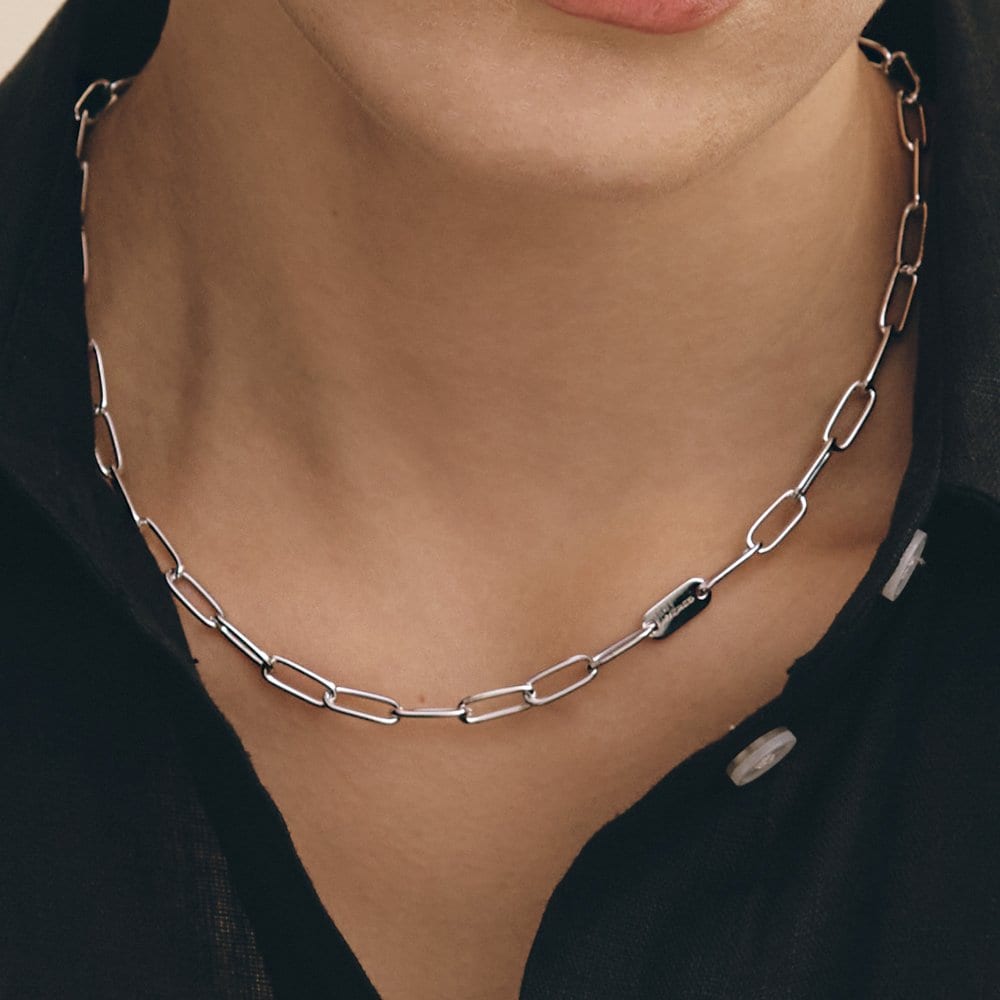 

H Edition (W) Round Tack Chain Necklace Hl6N39646Wb450