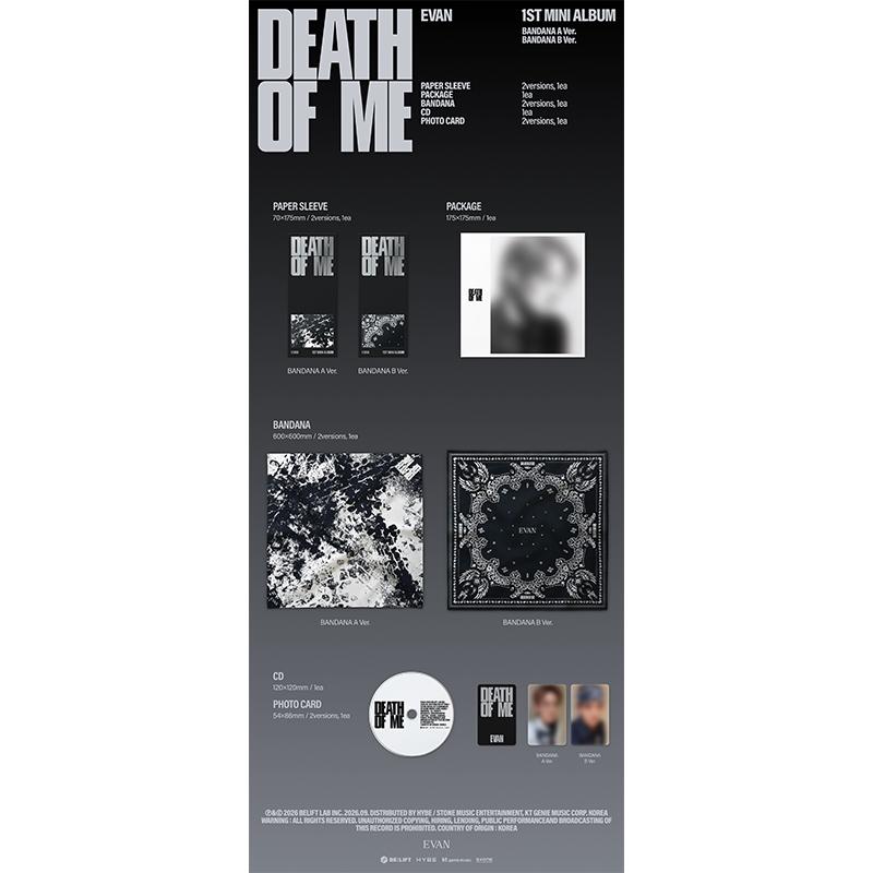[Pre-order] EVAN 1st Mini Album [Death of Me] Bandana Ver
