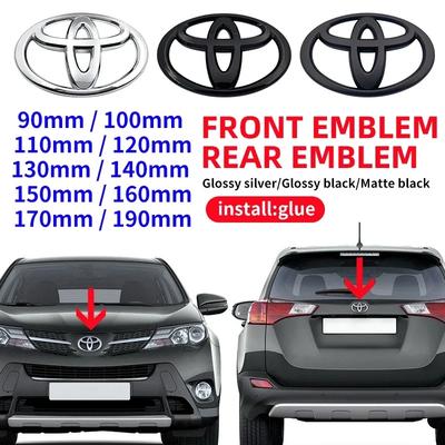 Emblème de voiture Emblème de calandre avant logo Autocollant de badge de coffre arrière pour toyota RAV4 Camry yaris AVALON CHR PREVIA LEVIN PRIUS Vios REIZ