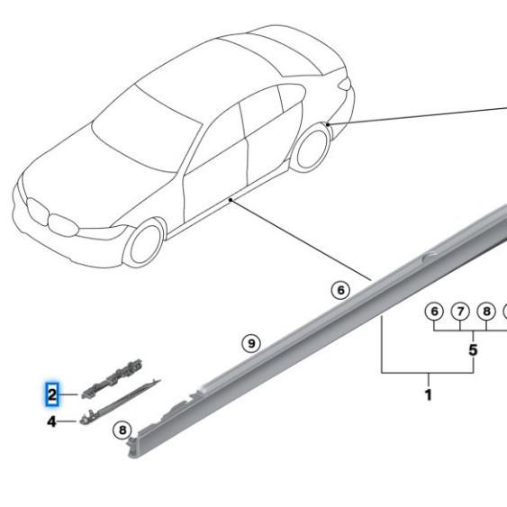 BMW 3 Series G20 Side Sill Bracket (Part Nos: 51777499833, 51777499834)
