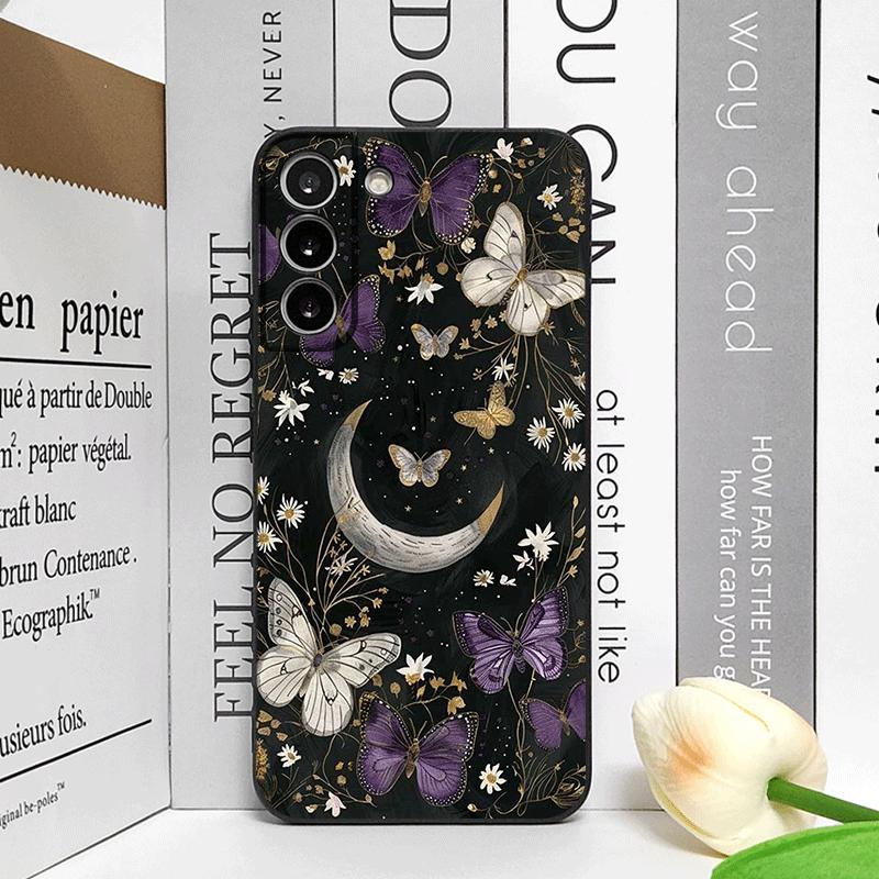 Aesthetic Moon Butterfly Flower Phone Case for OPPO Reno 13 12 F 11 10 Pro Plus A58 A79 Find X5 X3 Lite X8 X7 Frosted Soft Cover