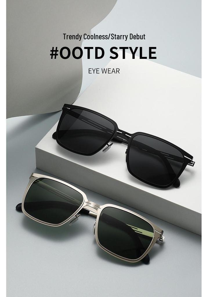 Men's Polarized Sunglasses: Lightweight Metal Frame, UV Protection, Versatile Everyday Wear