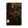 Classic Movie Poster Jurassic Park Metal Sign Retro Poster Vintage Metal Plaque Rusty Metal Sign Club Bar Cafe Industrial Decor
